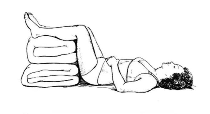 Postura recomendada para disparar a dor lumbar na perna e na nádega